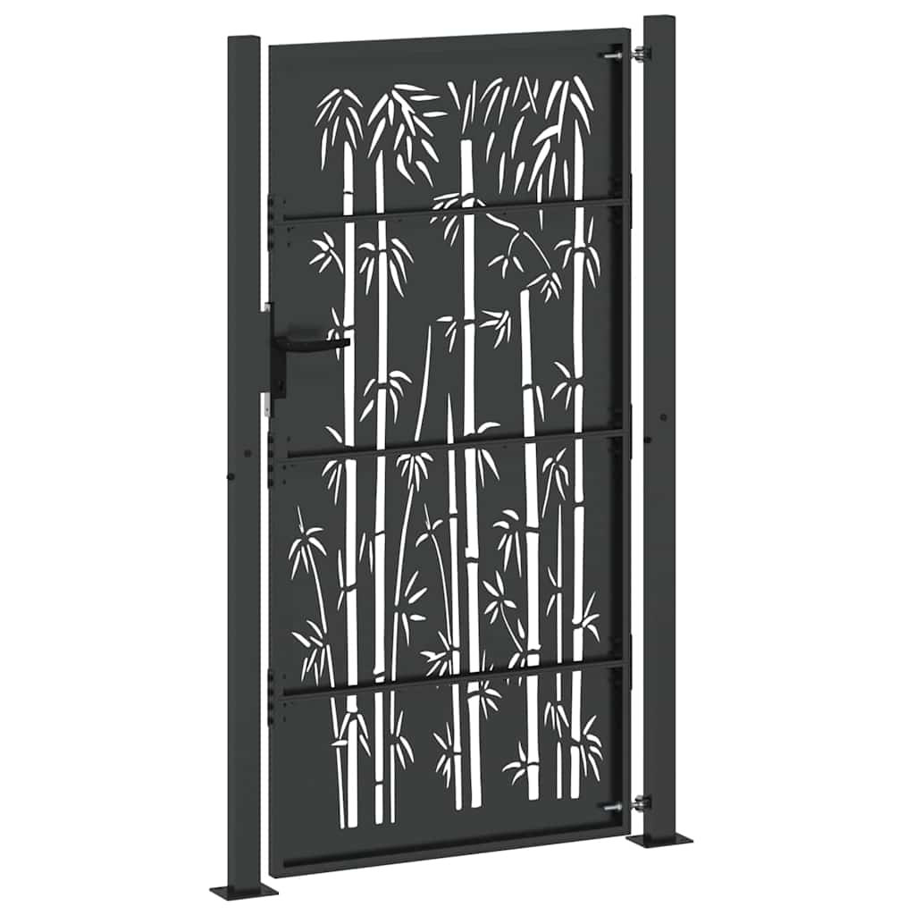 Gartentor 100x75 cm Cortenstahl Bambus-Design