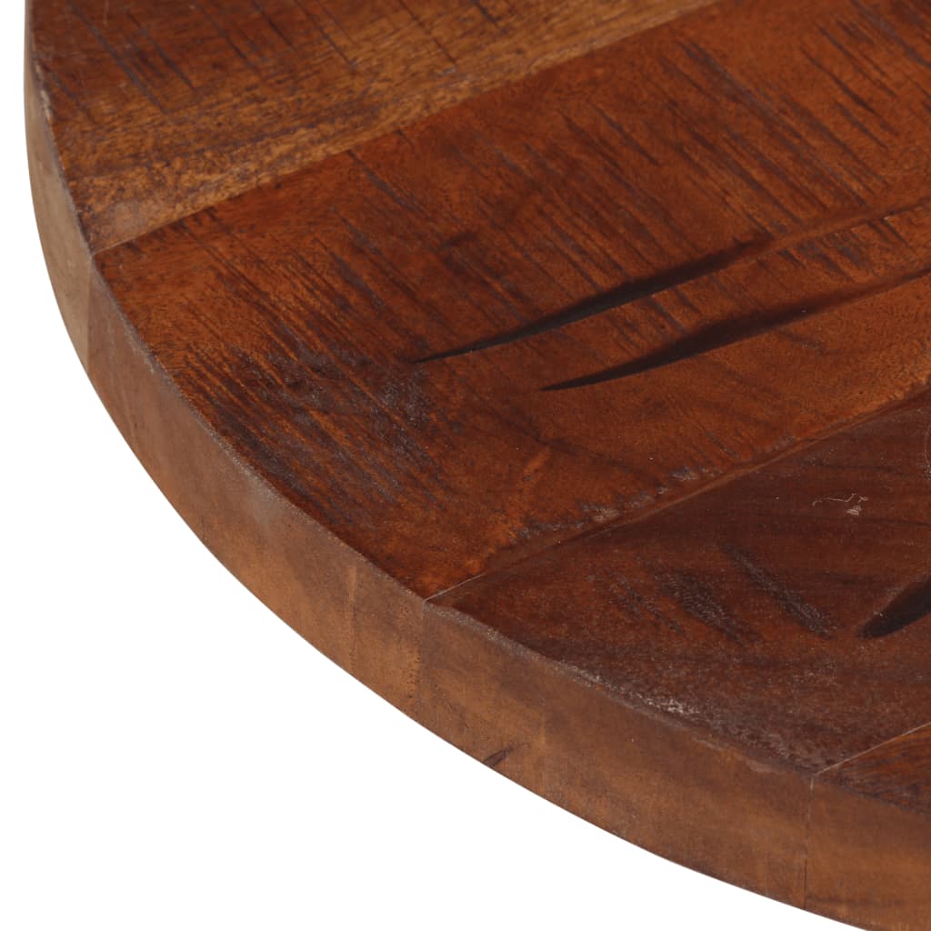 Tischplatte Ø 40x2,5 cm Rund Raues Massives Mangoholz