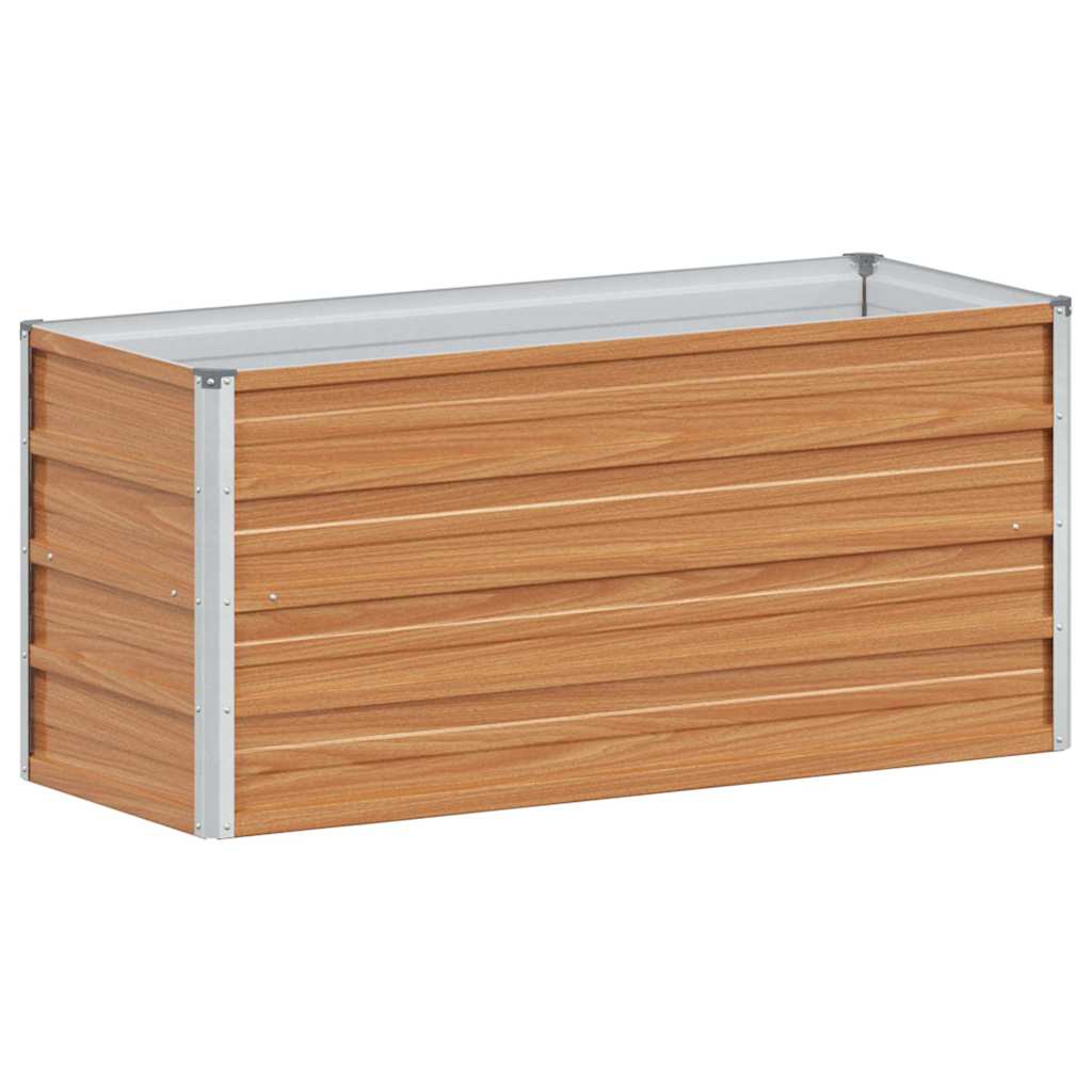 Hochbeet Hellbraun 100 x 100 x 77 cm Verzinkter Stahl