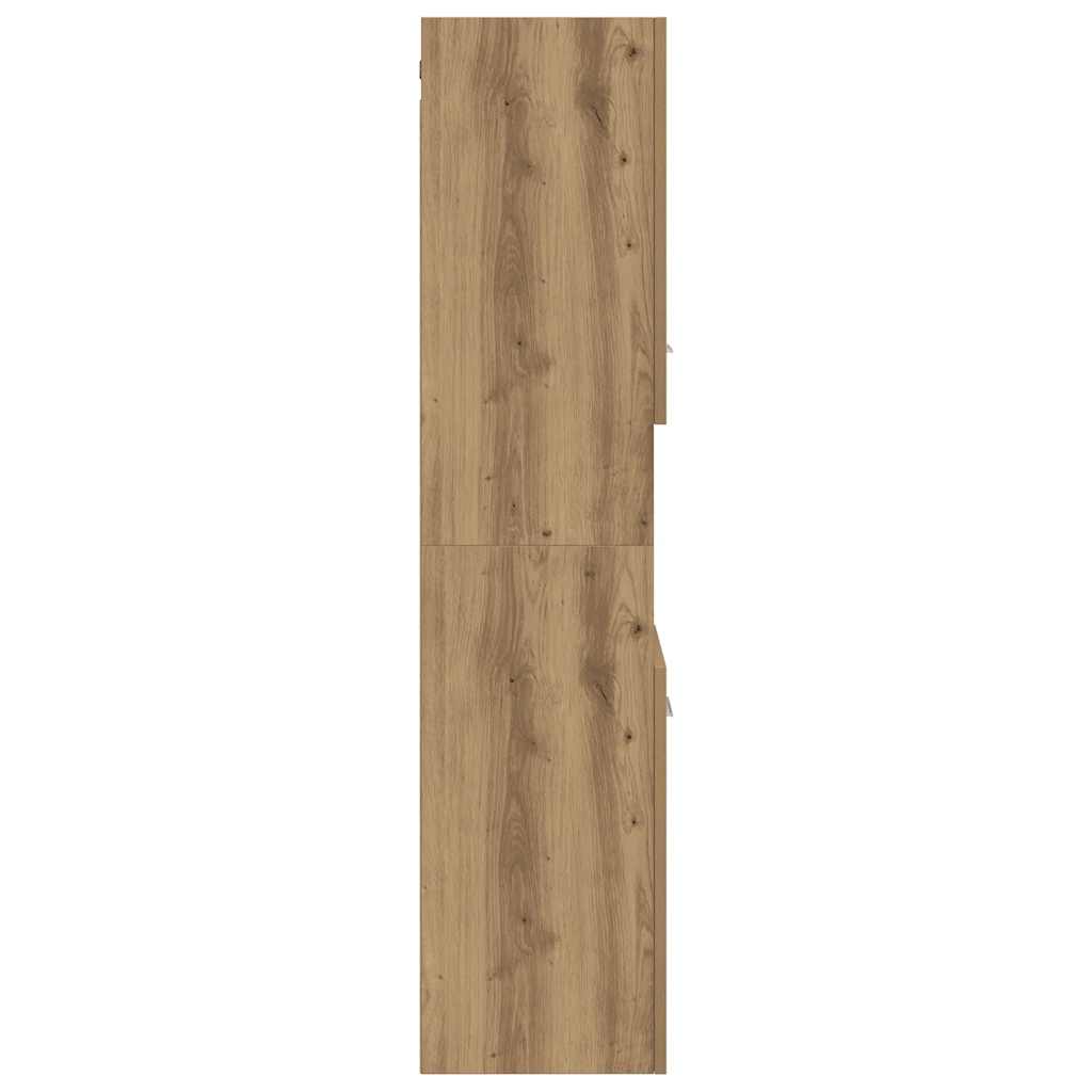 Badezimmerschrank Weiß 30x30x130 cm Holzwerkstoff
