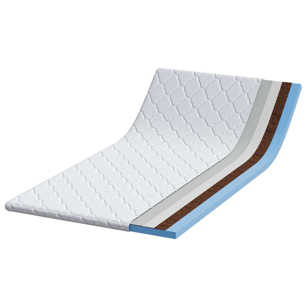 Kokosnuss Topper Weiß 70 x 200 cm Jacquard-Stoff