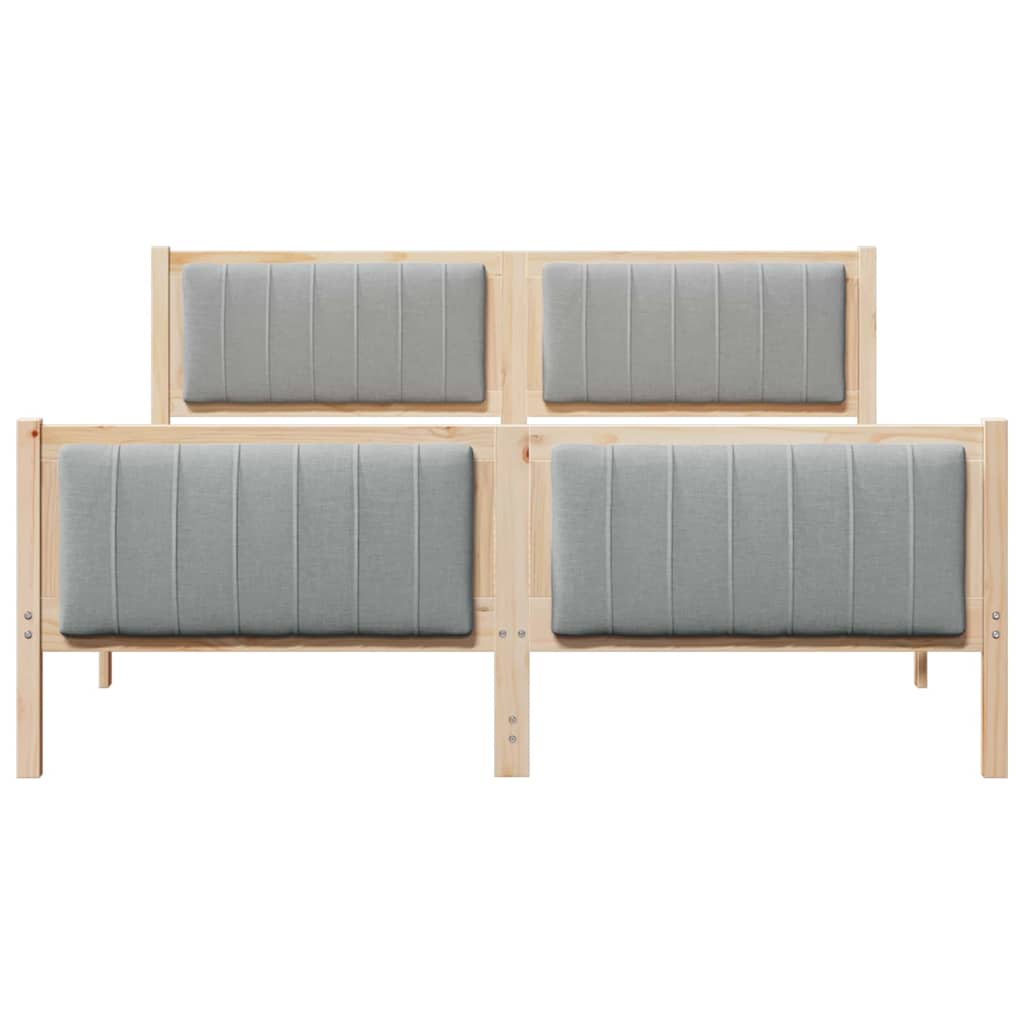 Bettgestell Braun und hellgrau 200 x 200 cm Massivholz Kiefer