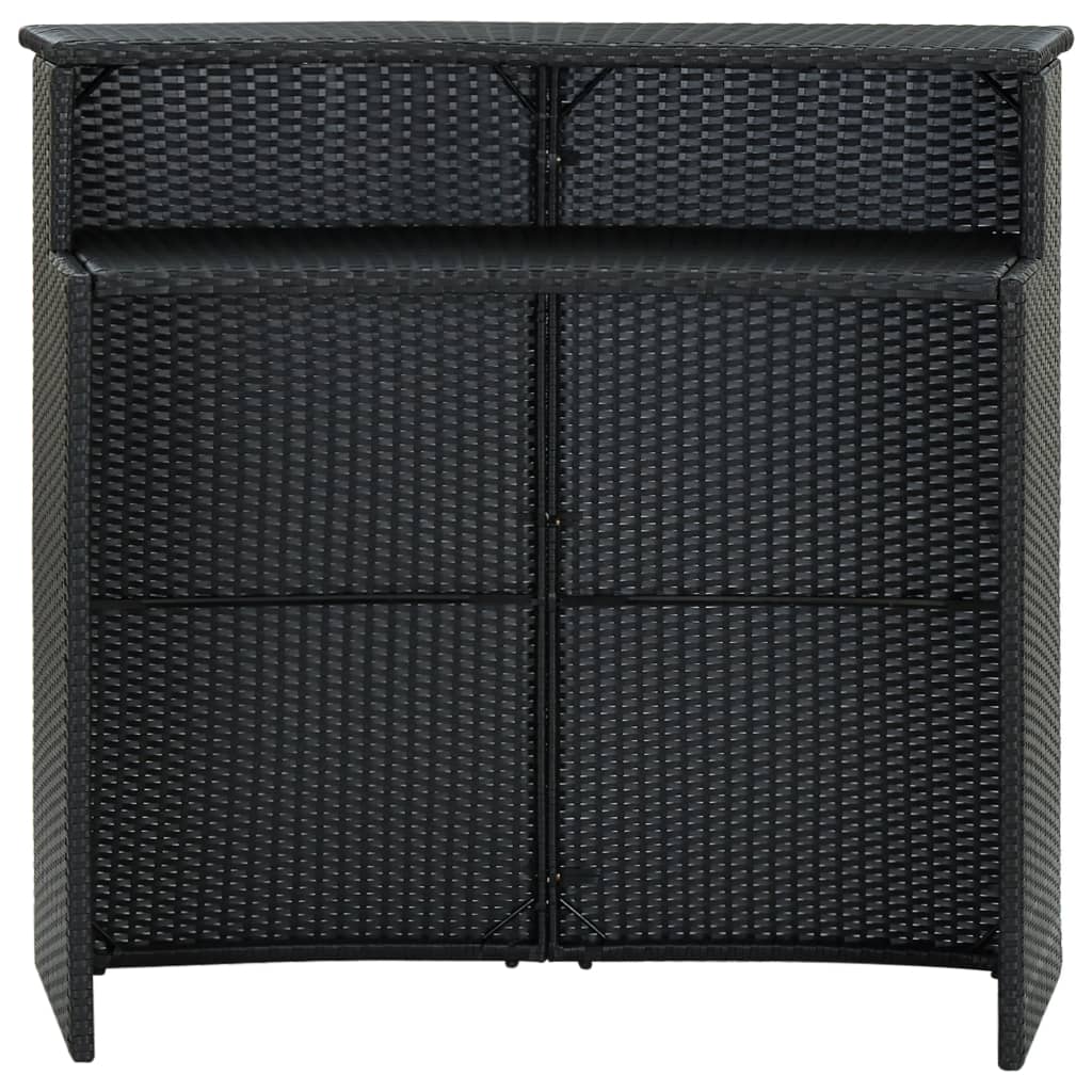 Garten-Bartisch Grau 120x55x110 cm Poly Rattan