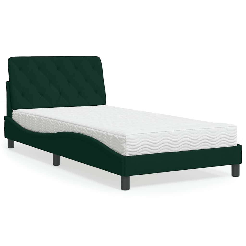 Bett mit Matratze Hellgrau 80x200 cm Samt