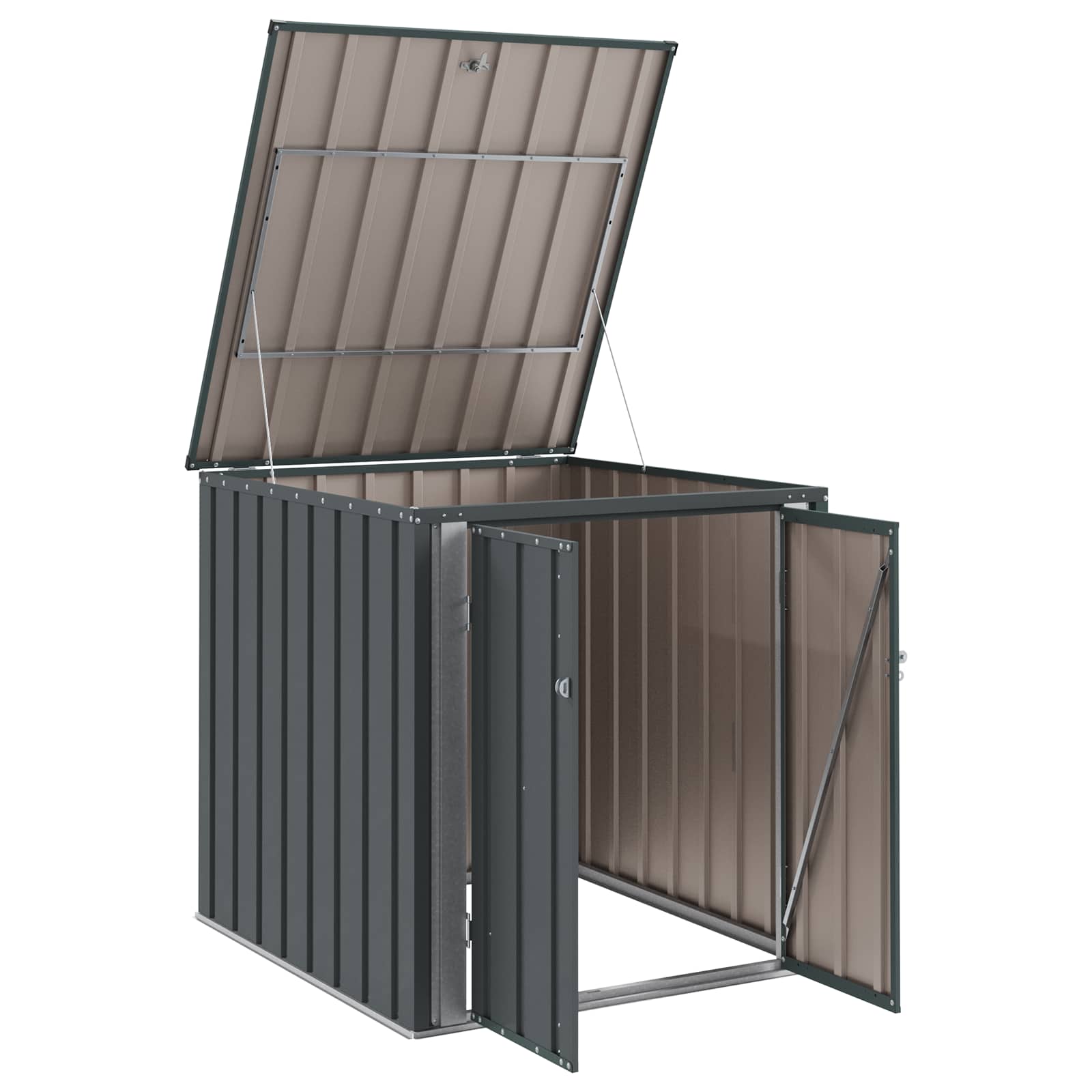 Gartenlagerbox Schwarz 101,5 x 57 x 100,5 cm Stahl