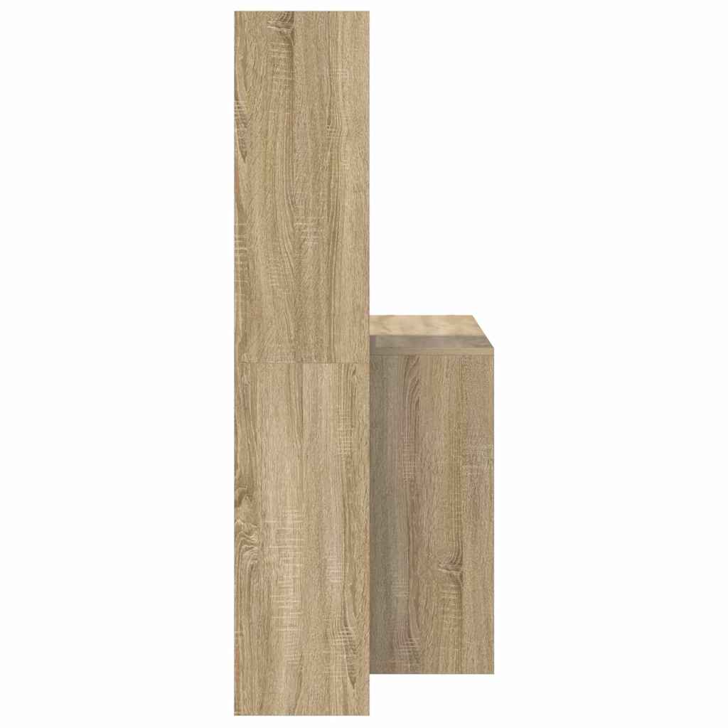 Schreibtisch mit Regal Weiß 138,5 x 55 x 143 cm Holzwerkstoff