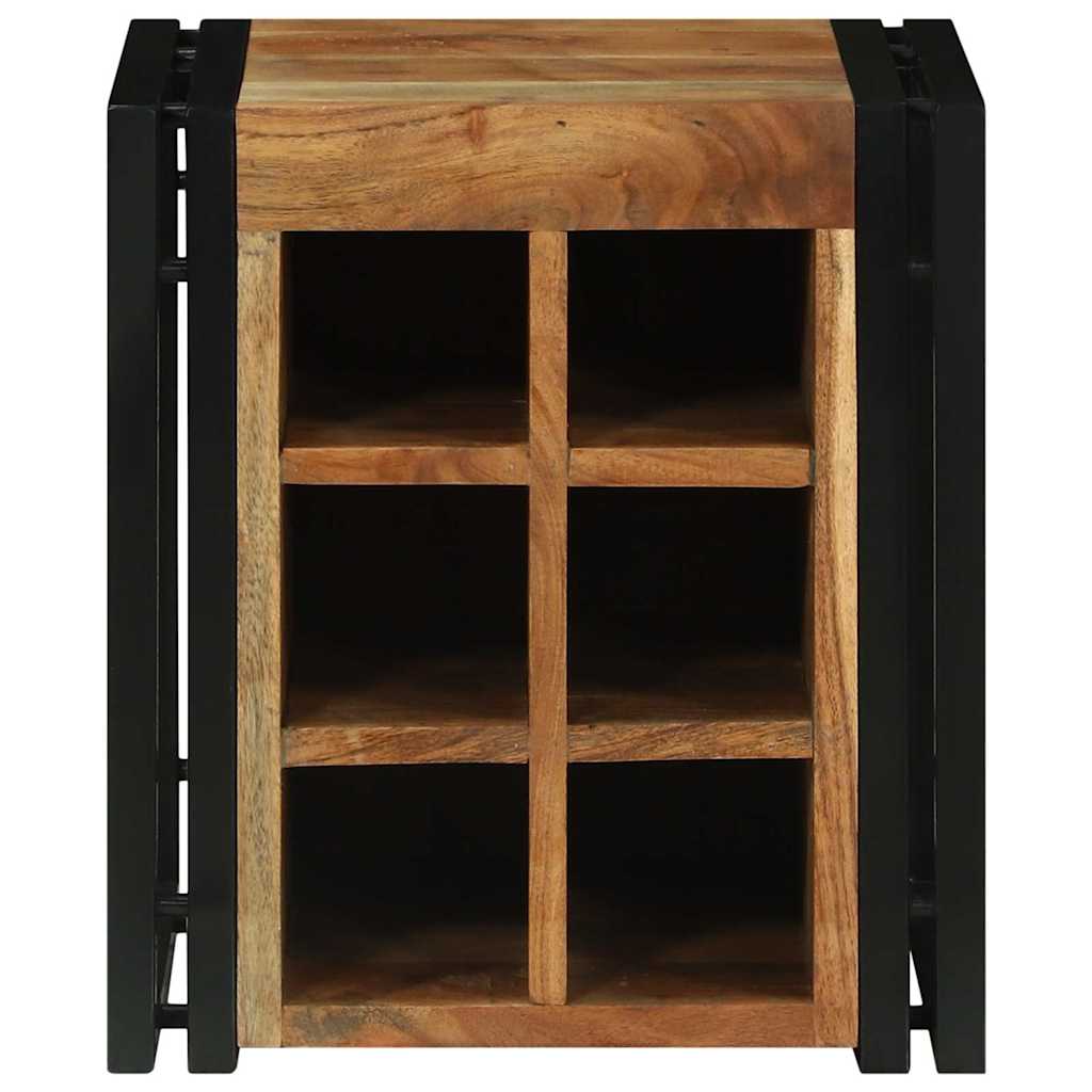 Weinregal Braun und Schwarz 35 x 35 x 39 cm Massivholz Mango