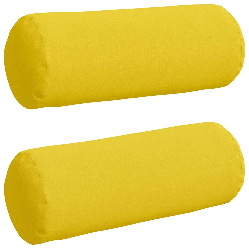 Bolsterkissen 2 Stück Hellgrau Ø 15 x 40 cm Stoff