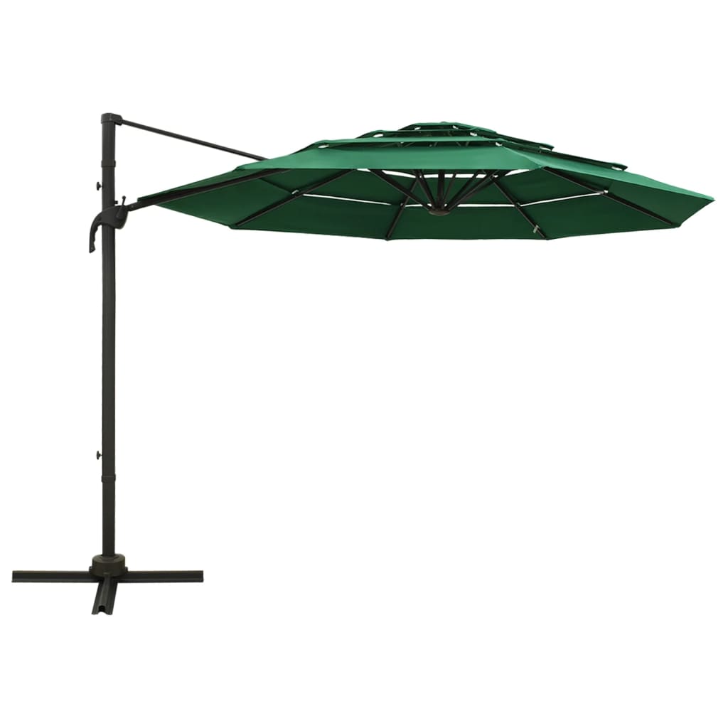Sonnenschirm mit Aluminium-Mast 4-lagig Sandfarben 3x3 m