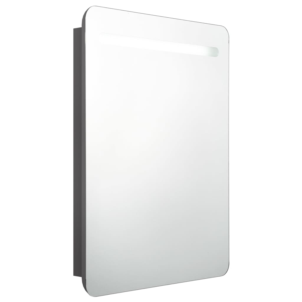LED-Bad-Spiegelschrank Glänzendes Grau 60x11x80 cm