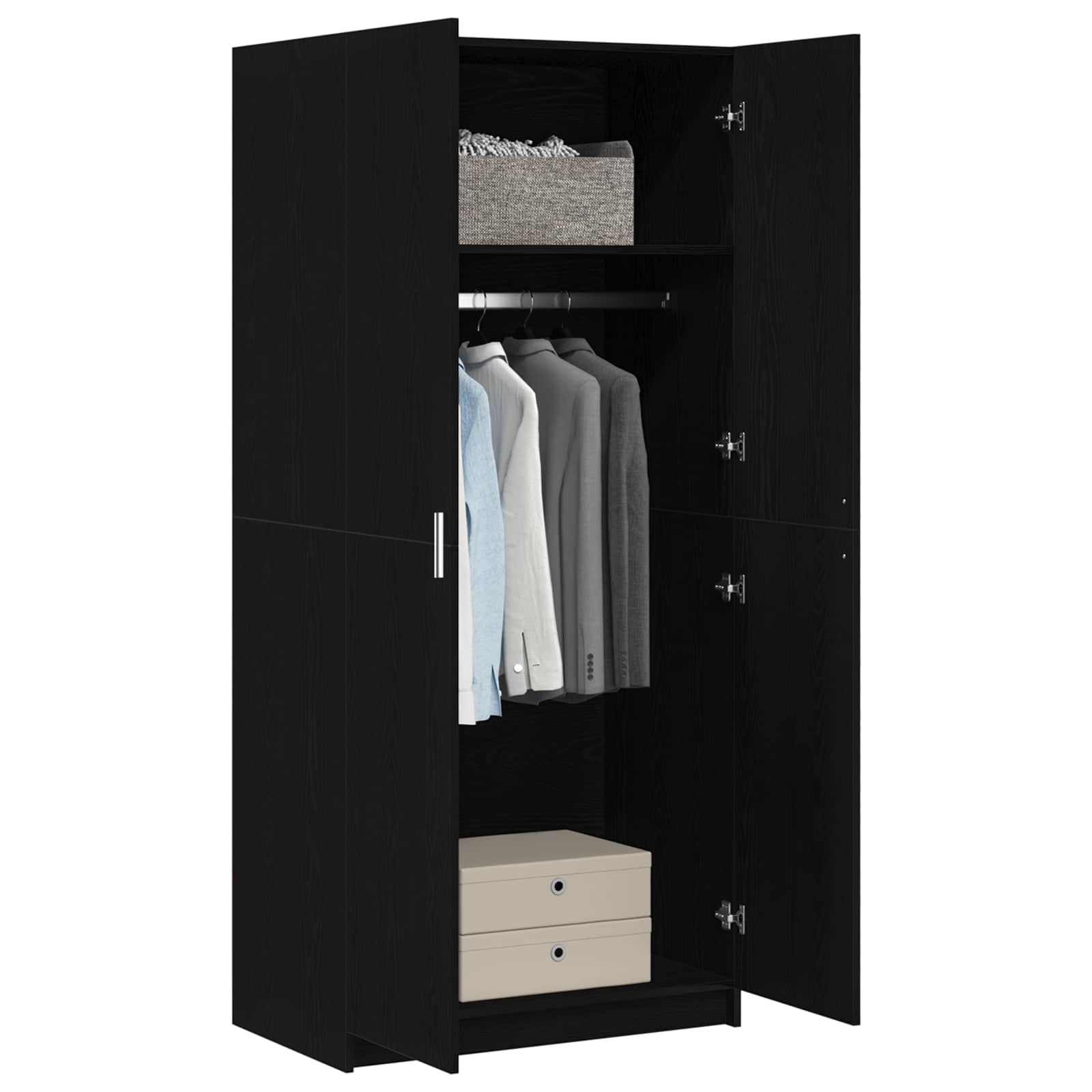 Kleiderschrank Weiß 80x52x180 cm Holzwerkstoff