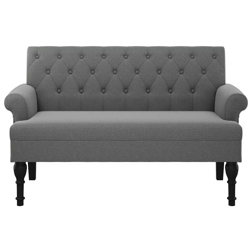 Bank mit Rückenlehne Dunkelgrau 120 x 62 x 75,5 cm Stoff