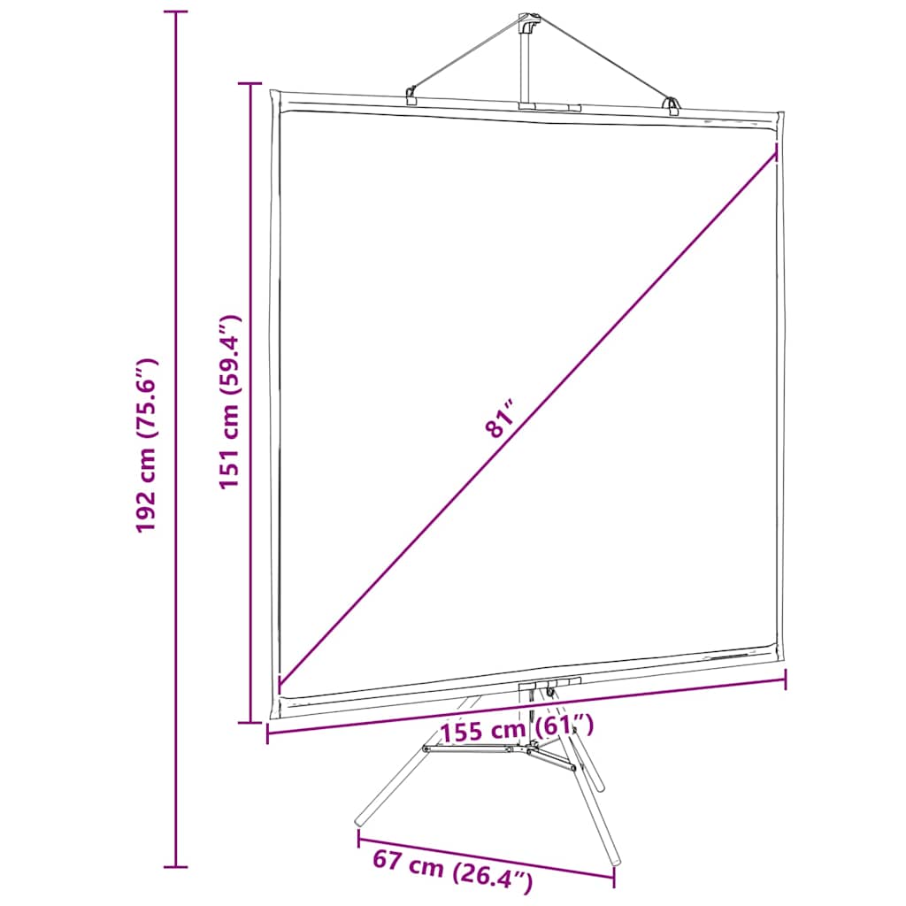 Projektionsleinwand mit Stativ 50 Zoll 4:3