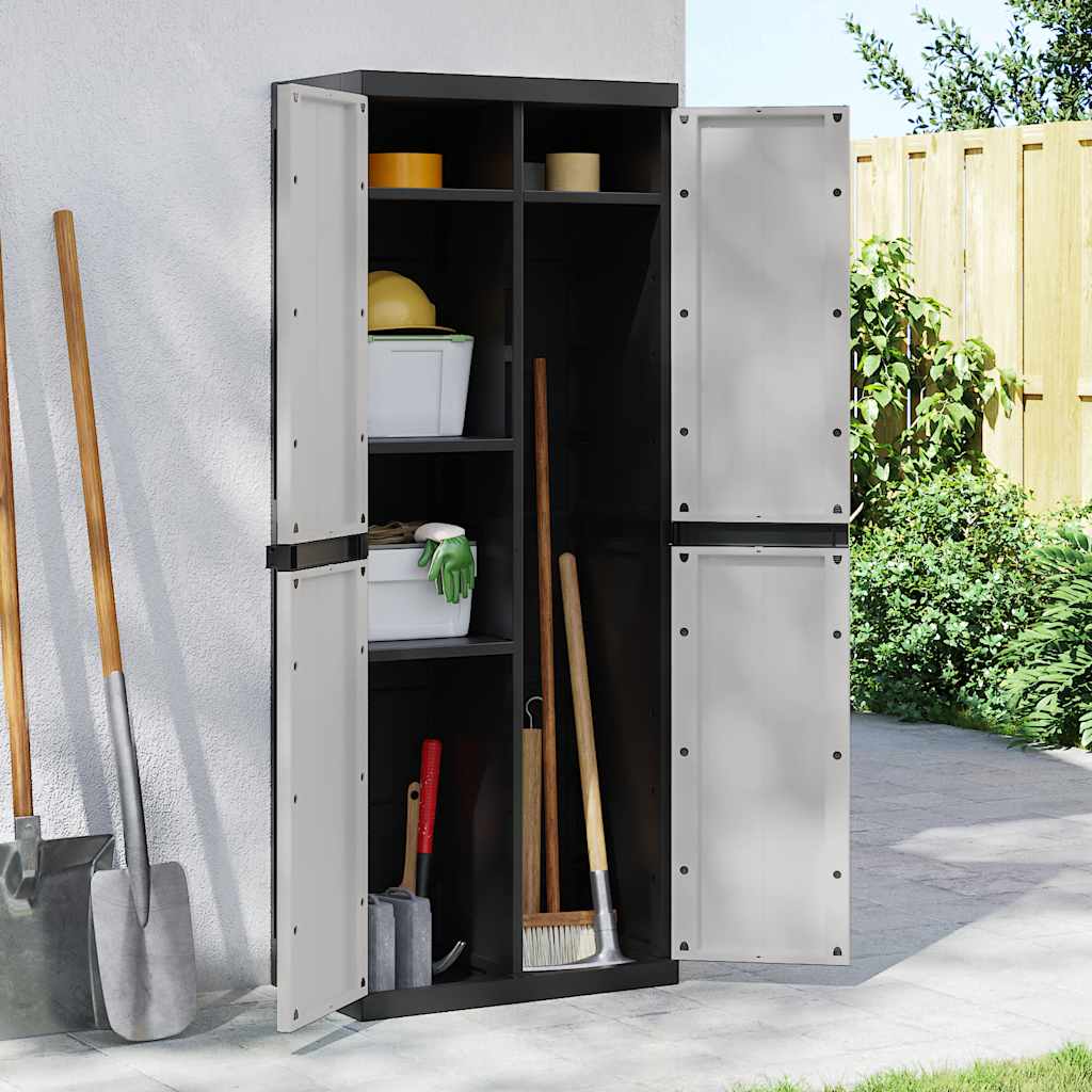 Gartenschrank Grau und Schwarz 65x37x85 cm PP