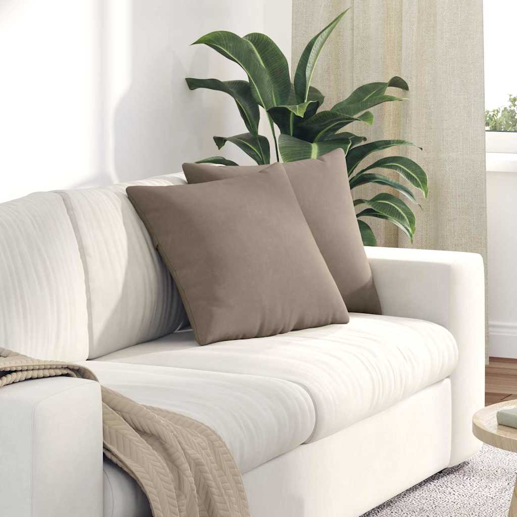 Sofakissen 2 Stück Taupe 50 x 30 cm Stoff