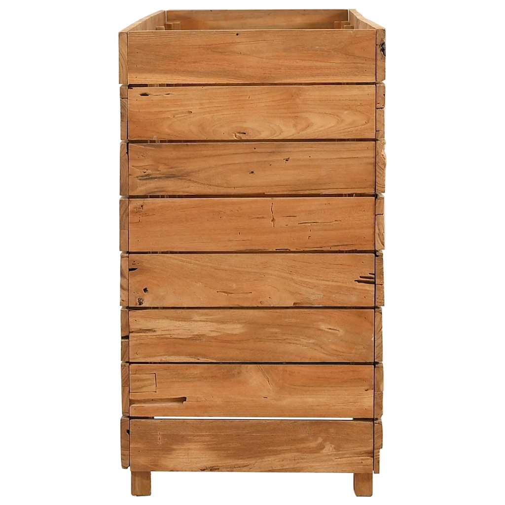 Hochbeet 100x40x72 cm Teak Altholz und Stahl