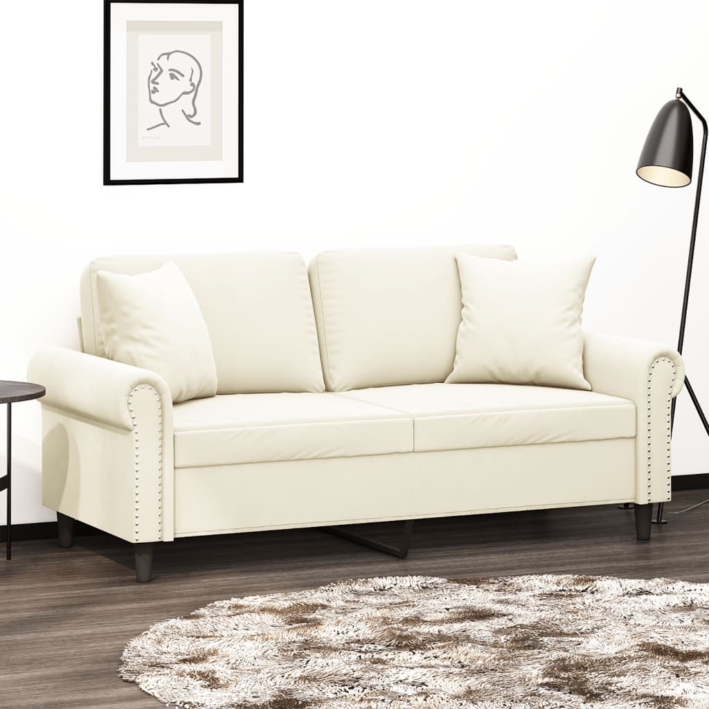 2-Sitzer-Sofa mit Zierkissen Dunkelgrün 120 cm Samt