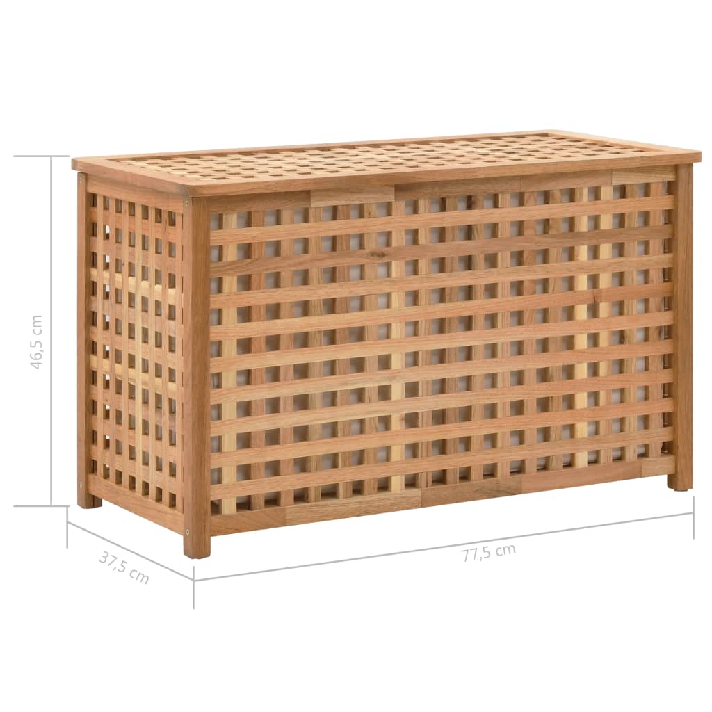 Wäschekorb 39x39x65 cm Massivholz Walnussholz