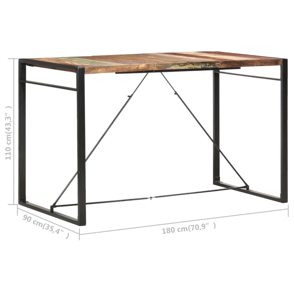 Bartisch 110 x 60 x 110 cm Massivholz Mango