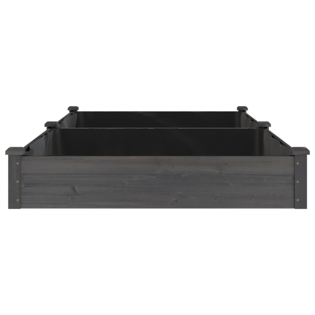 Hochbeet mit Einsatz Grau 120x45x25 cm Massivholz Tanne