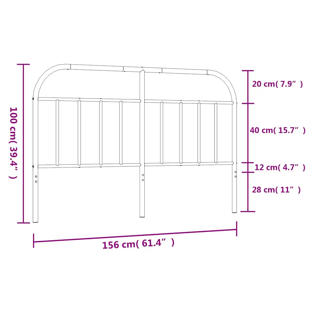 Ersatz-Kopfteil Metall Schwarz 75 cm