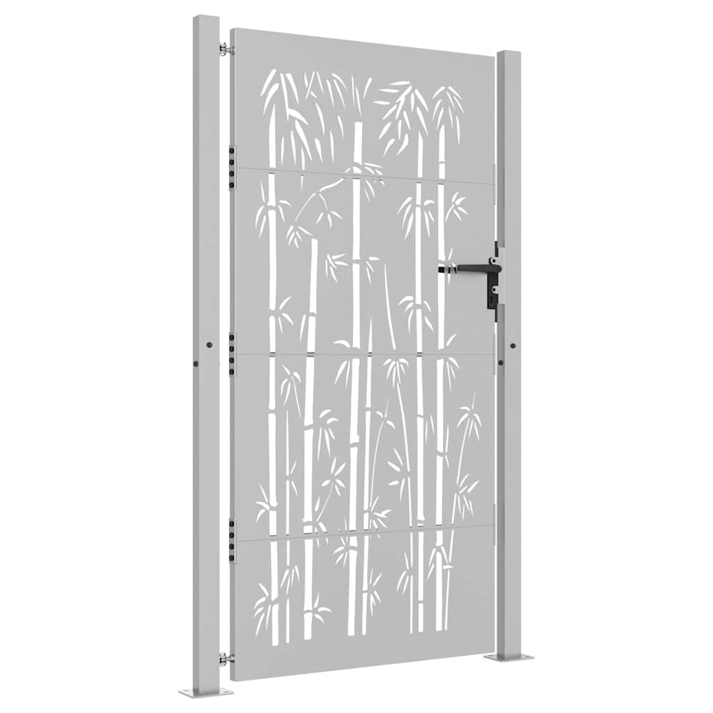 Gartentor 100x75 cm Cortenstahl Bambus-Design