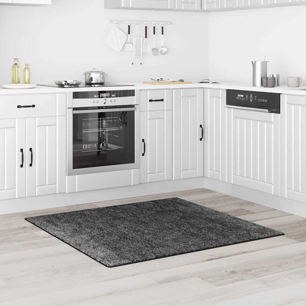 Anti-Rutsch Shaggy Teppich Dunkelgrau 200 x 200 cm PP