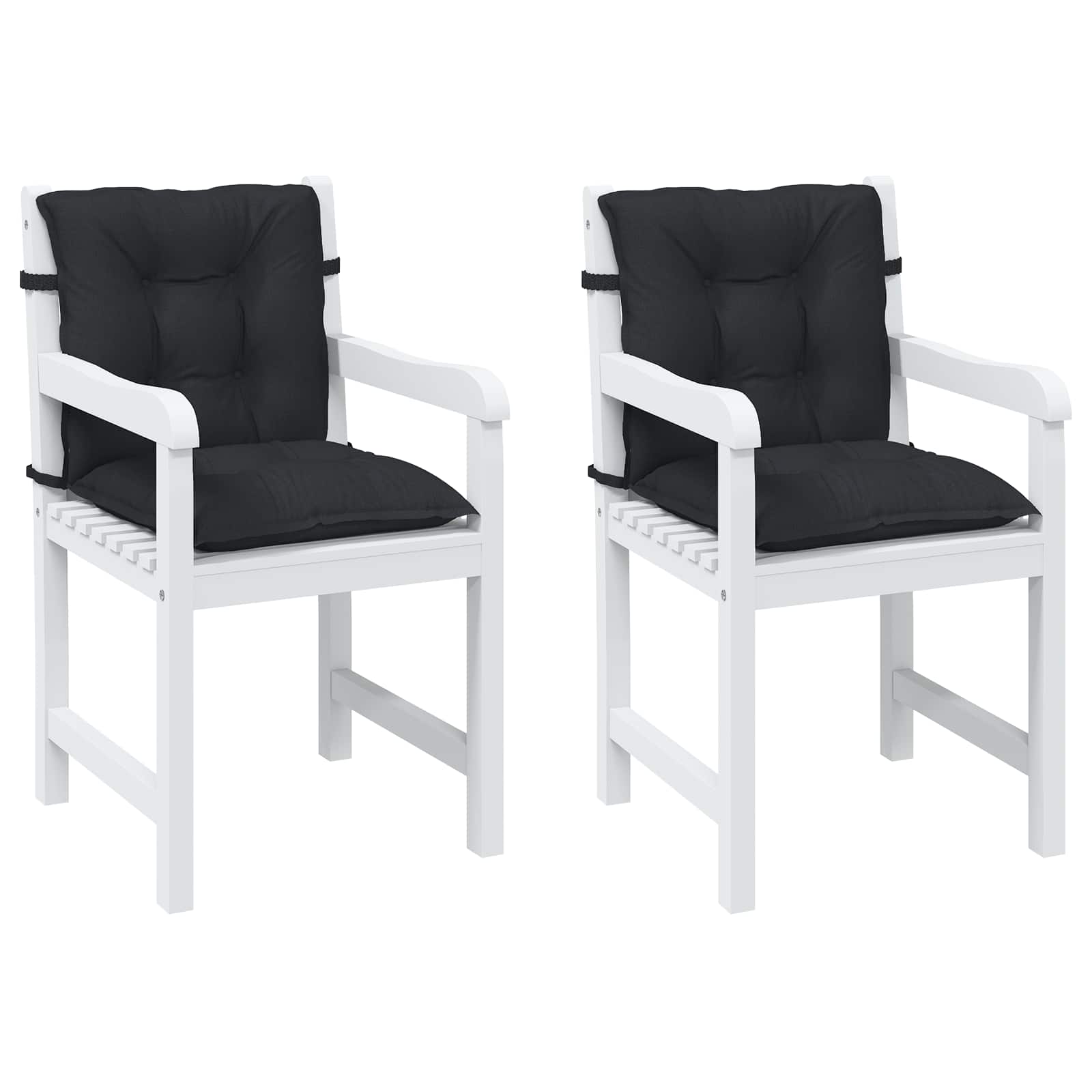 Niedriglehner-Auflagen 2 Stk Melange Anthrazit 100x50x7cm Stoff