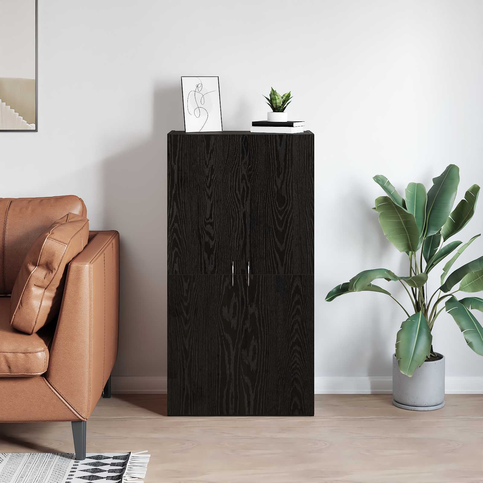 Aktenschrank Weiß 60x32x153 cm Holzwerkstoff