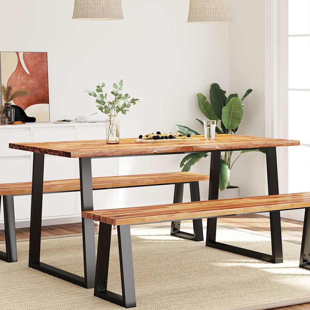 Esstisch Baumkante 140x80x75 cm Massivholz Akazie