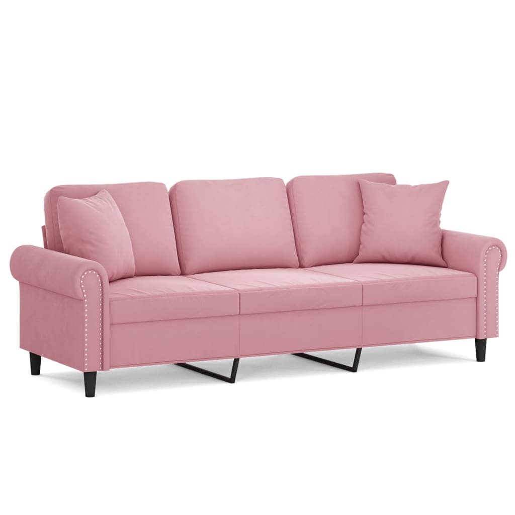 2-Sitzer-Sofa mit Zierkissen Dunkelgrün 120 cm Samt