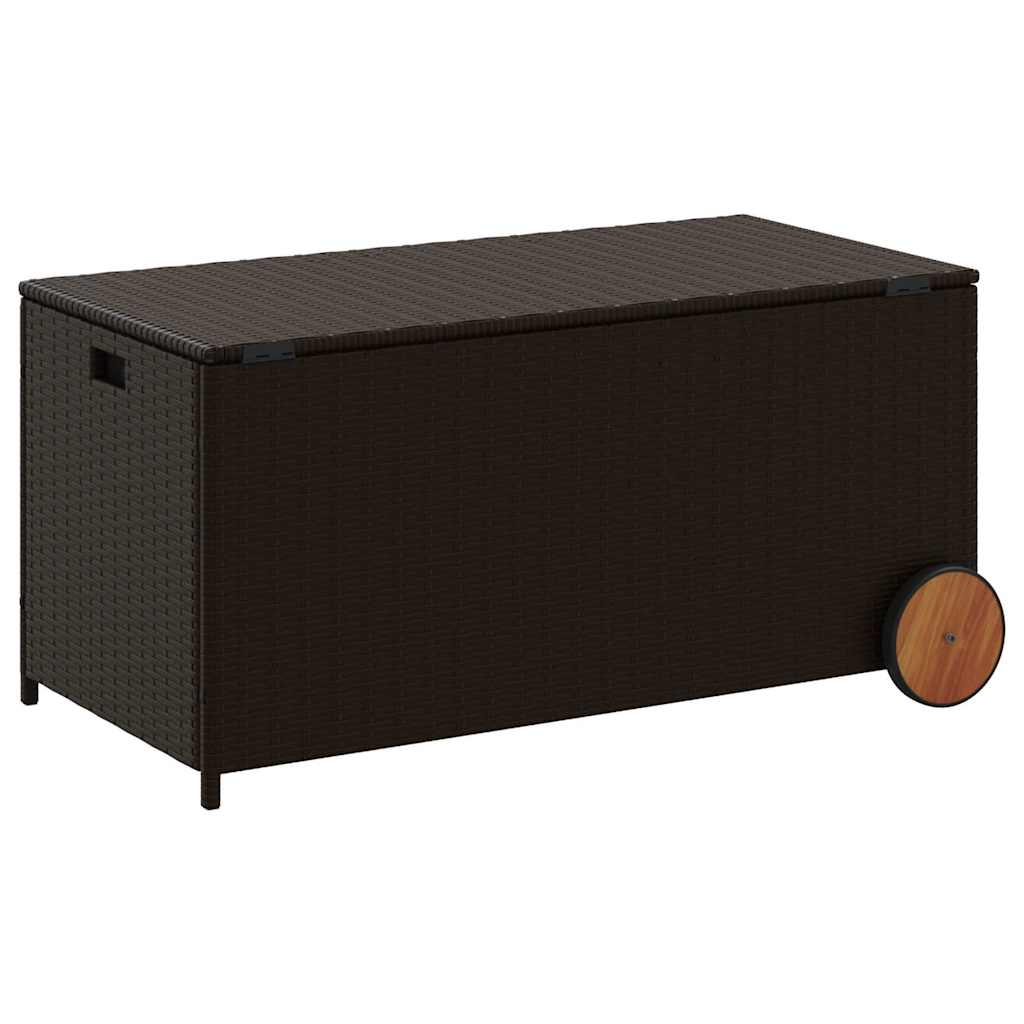 Gartentruhe Schwarz 283L Poly Rattan