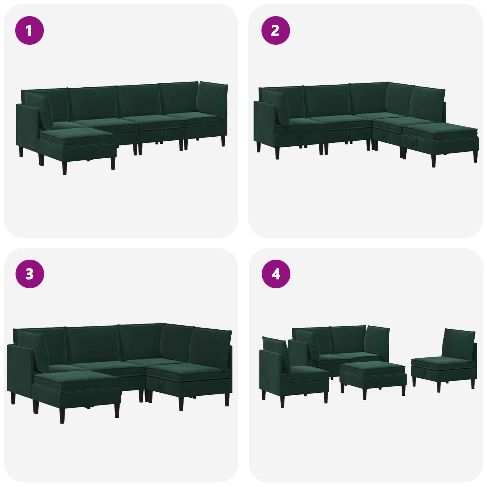 Wohnzimmergarnitur mit Kissen mit Speicher 3 pcs Hellgrau Samt