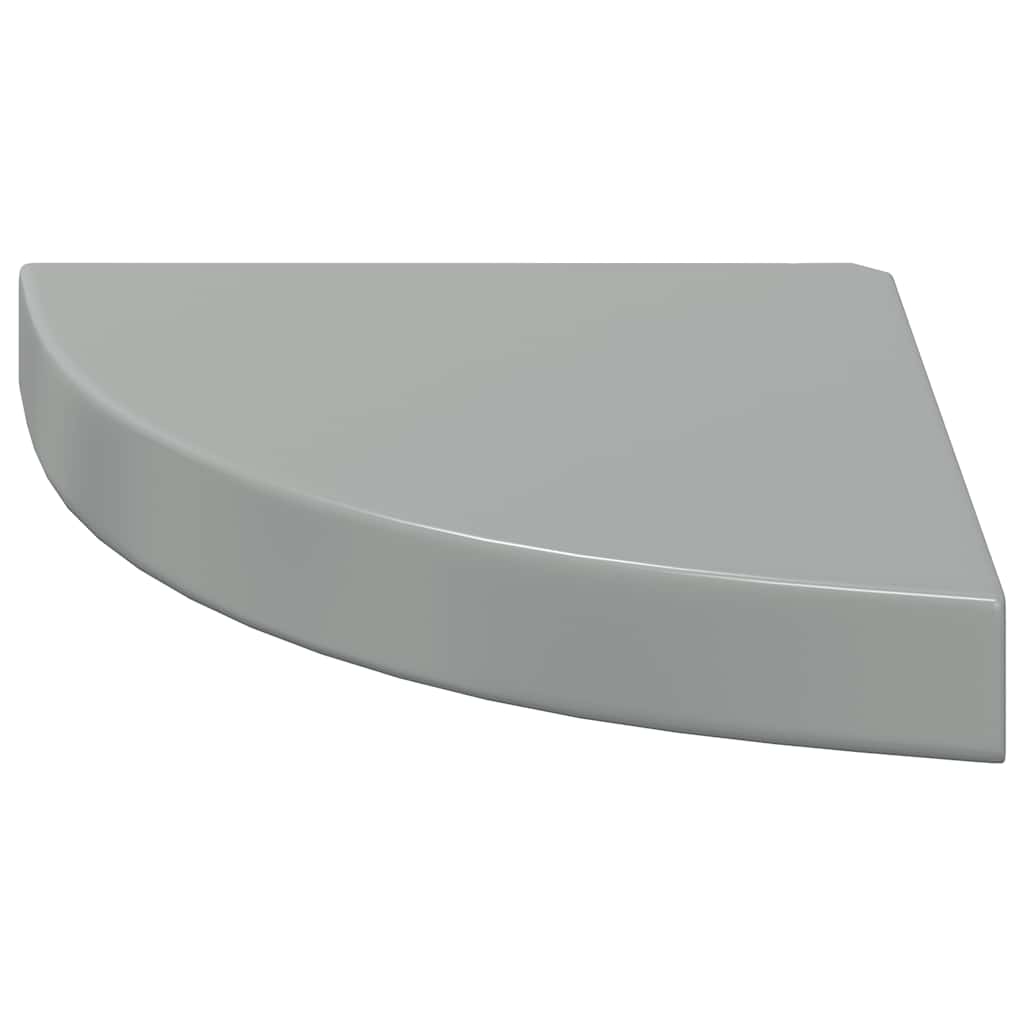 Schwebende Eckregale 2 Stk. Hochglanz-Weiß 25x25x3,8 cm MDF