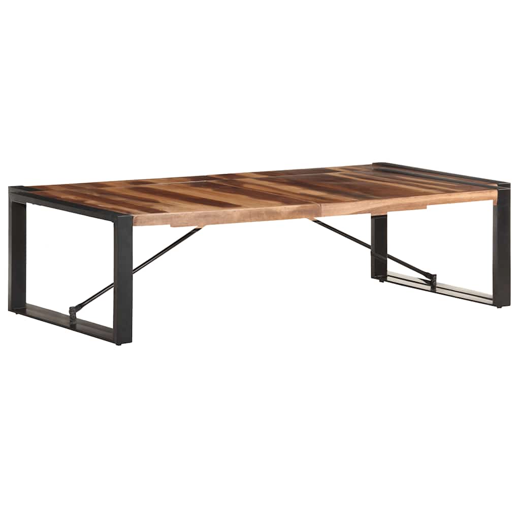 Couchtisch 140x140x40 cm Raues Mangoholz