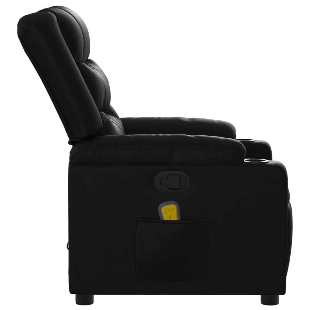 Massage-Relaxsessel, Kunstleder, Schwarz