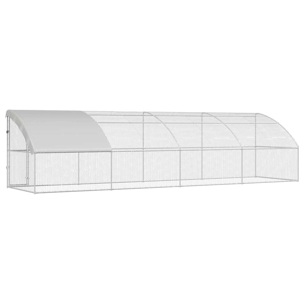 Hühnerkäfig 2 pcs Silber 400 x 200 x 200 cm Stahl und PE