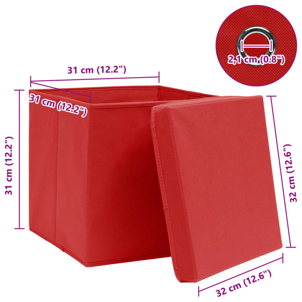 Aufbewahrungsboxen 4 Stk. Blau 32x32x32 cm Stoff