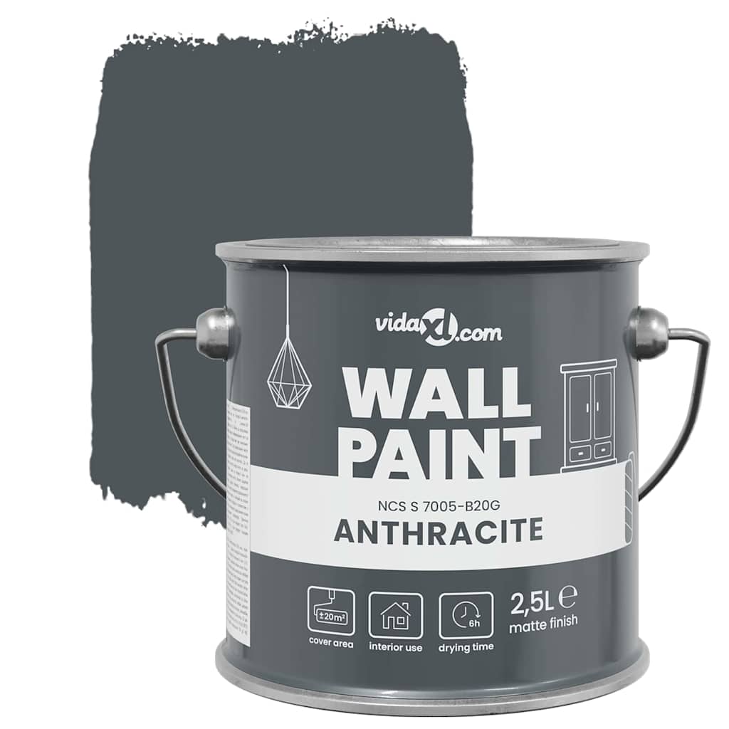 Wandfarbe Grau 2,5 L Wanddruck