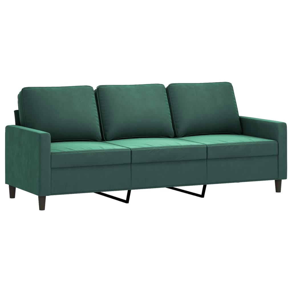 3-Sitzer-Sofa mit Hocker Rosa 180 cm Samt