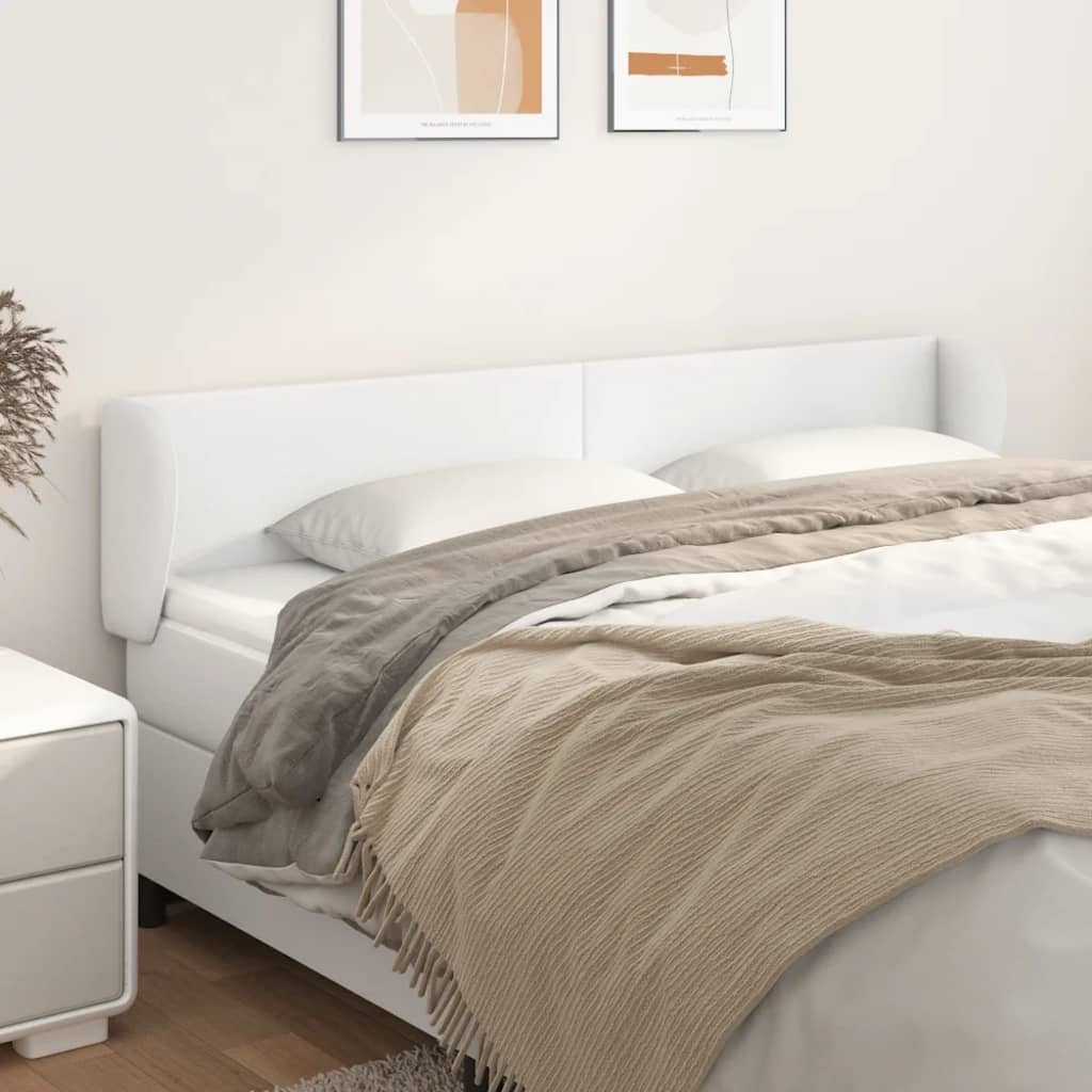 Kopfteil mit Ohren Creme 83x23x78/88 cm Kunstleder