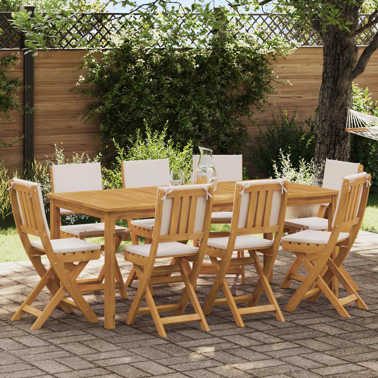 Außen Bistro-Stühle 6 pcs Natur Massivholz Akazie