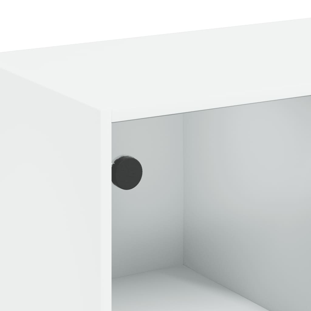Bücherregal mit Türen Weiß 136x37x109 cm Holzwerkstoff