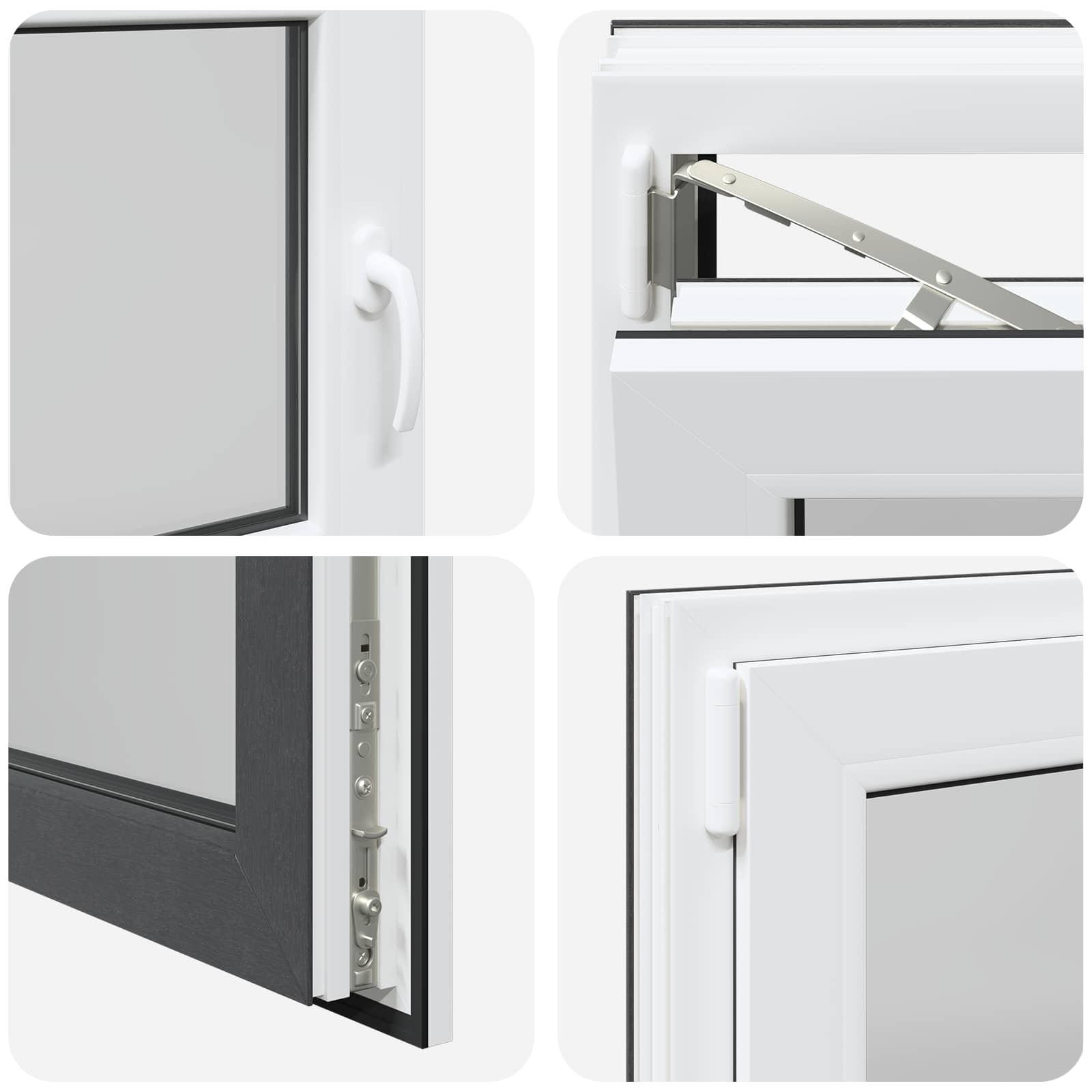 Kellerfenster RISOR 50 x 50 cm PVC und Glas Weiß