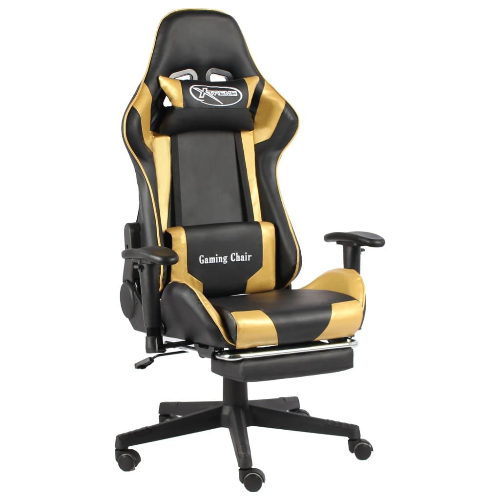 Gaming-Stuhl Drehbar Blau PVC