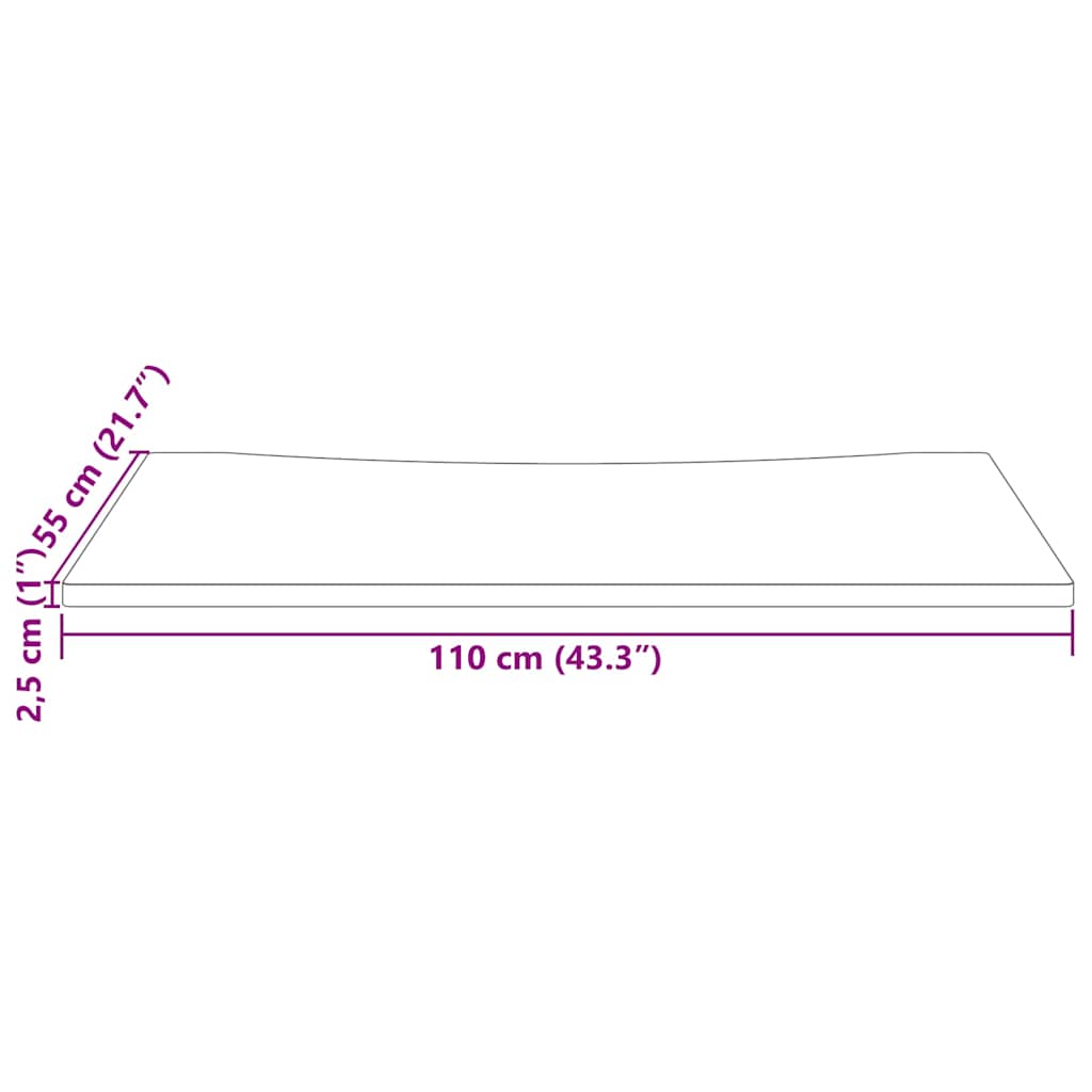 Schreibtischplatte 80x40x2,5 cm Massivholz Kiefer
