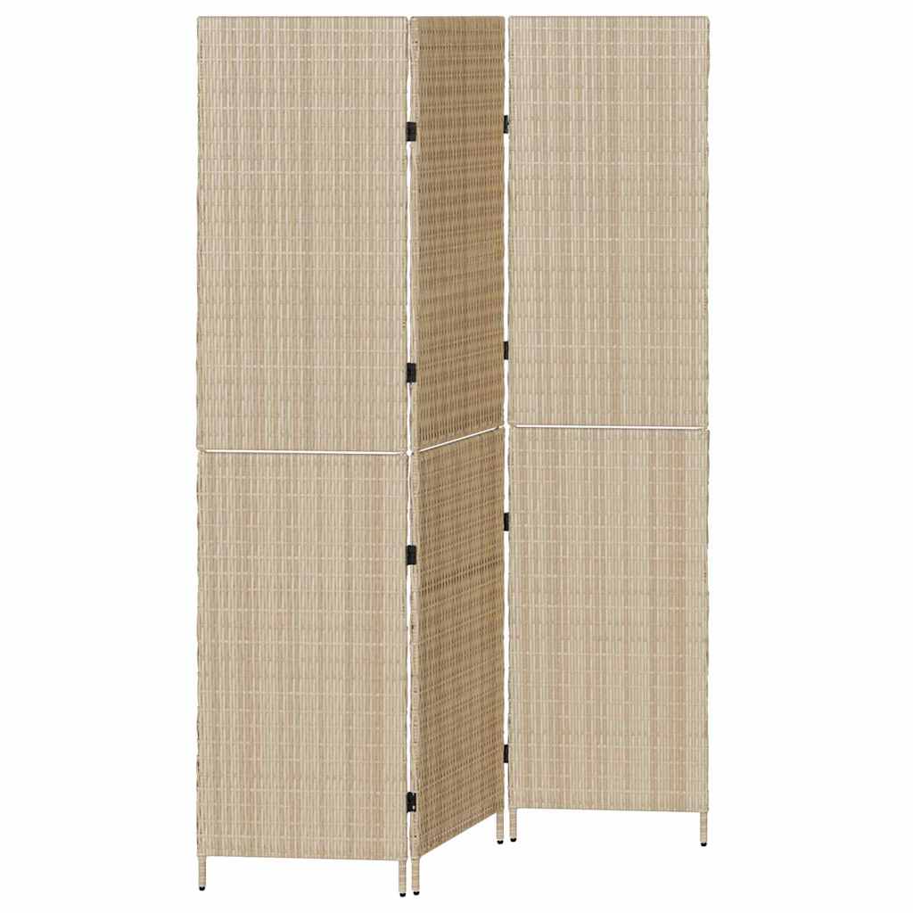 Raumteiler Schwarz 146 x 180 cm Poly-Rattan