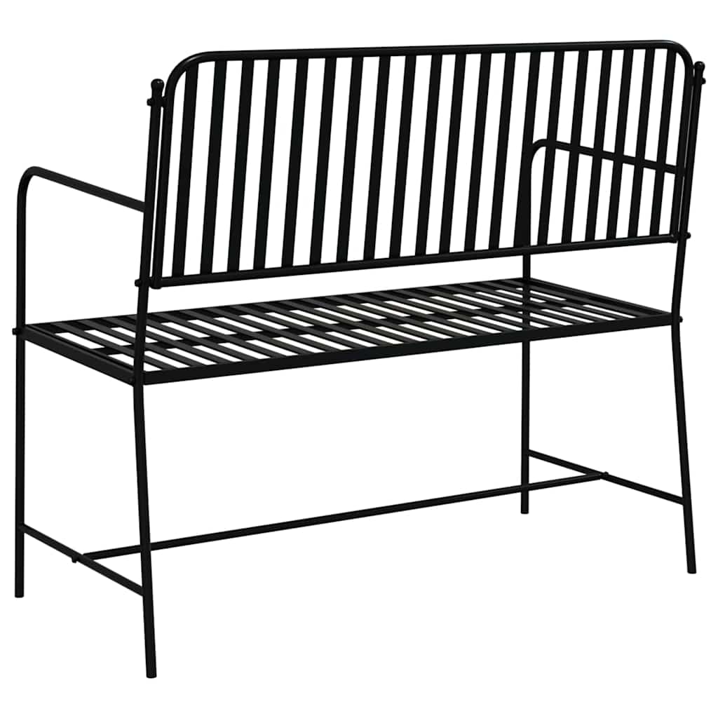 Gartenbank Einfarbig Weiß 103,5 x 51,5 x 90 cm Stahl
