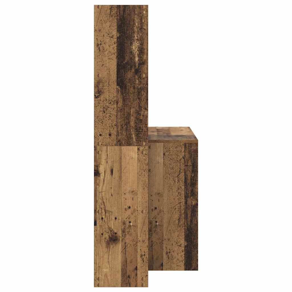 Schreibtisch mit Regal Weiß 138,5 x 55 x 143 cm Holzwerkstoff