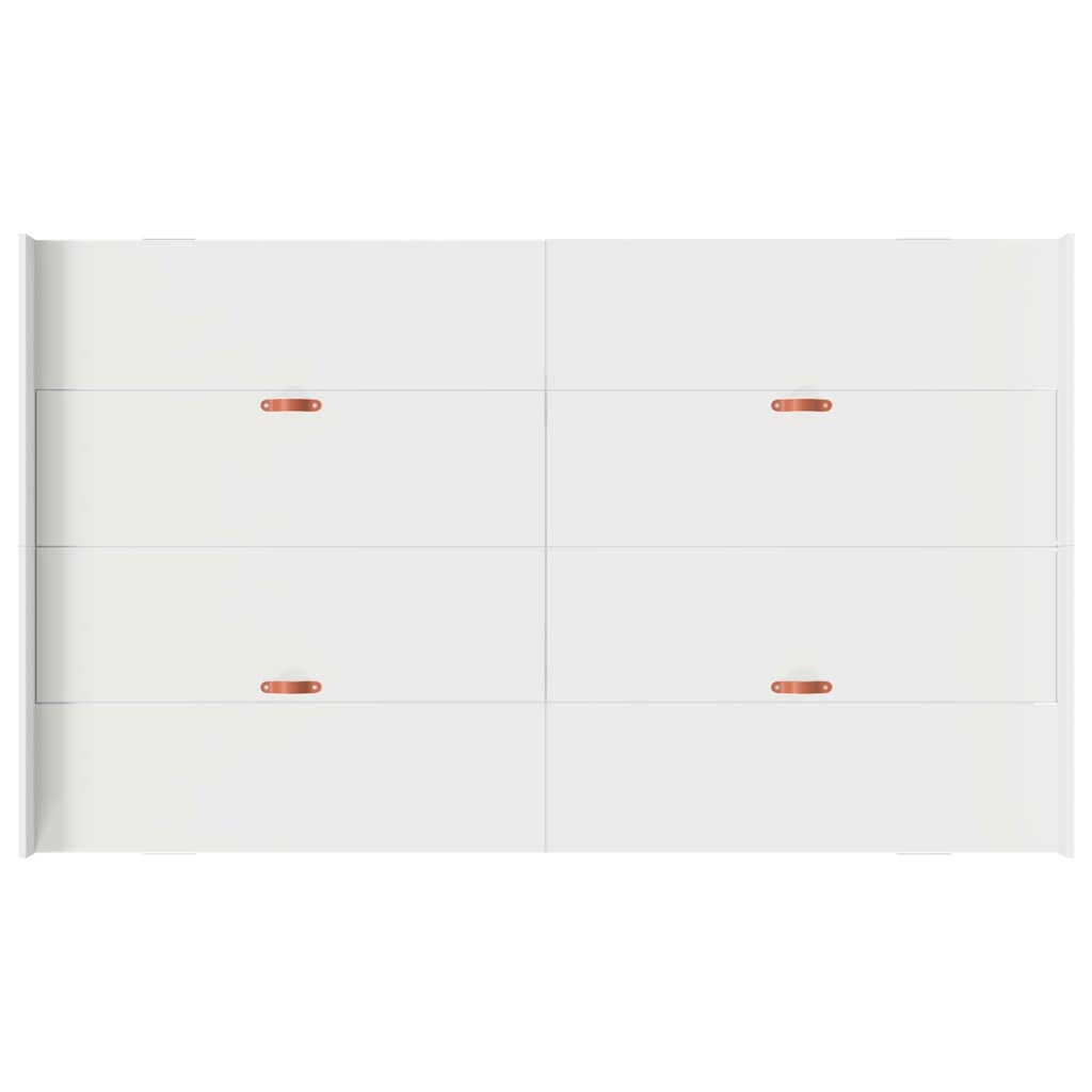Aufbewahrungsbettgestell Weiß 200 x 200 cm Holzwerkstoff